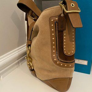 Authentic Coach Brown Suede Hobo